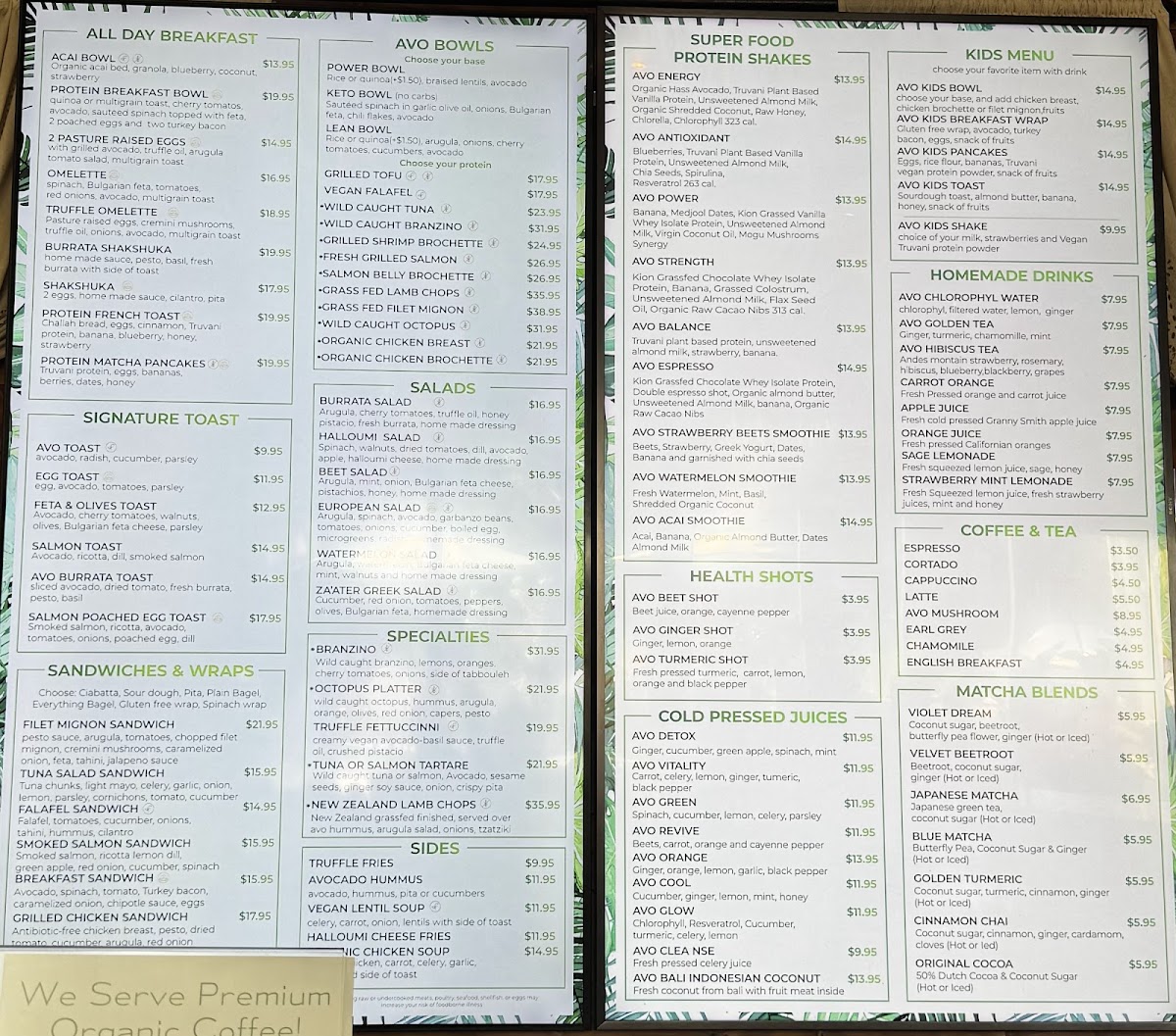 Avo Miami Menu - Image 3